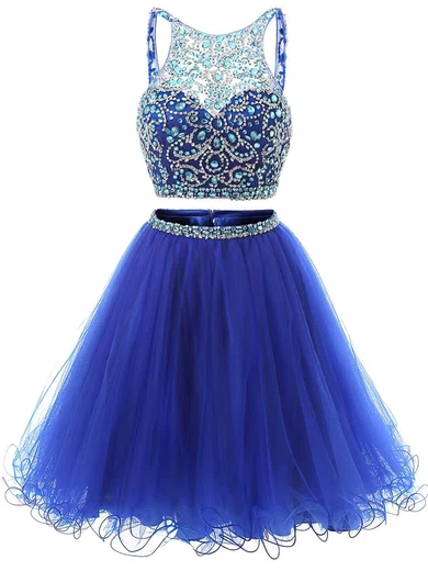 Royal blue and sale gold short prom dresses