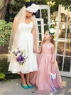 A-line Scoop Neck Organza Floor-length Sashes / Ribbons Prettiest Flower Girl Dresses #UKM01031925