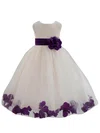 Ball Gown Scoop Neck Tulle Floor-length Sashes / Ribbons Newest Flower Girl Dresses #UKM01031930