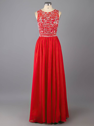 Two Piece A-line Scoop Neck Tulle Beading Floor-length Girls Prom ...