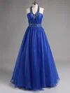 Ball Gown Halter Organza Floor-length Beading Prom Dresses #ZPUKM02023259