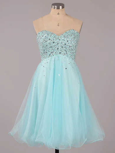 A-line Sweetheart Tulle with Beading Short/Mini Original Prom Dresses #ZPUKM02051314