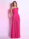 Trendy Fuchsia Chiffon Ruffles Sheath/Column One Shoulder Prom Dresses #UKM02014308
