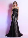Trumpet/Mermaid Straight Tulle Sweep Train Appliques Lace Prom Dresses #UKM02023109