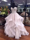 Ball Gown Sweetheart Organza Floor-length Beading Prom Dresses #UKM020103055