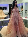 Ball Gown Scoop Neck Tulle with Appliques Lace Detachable New Arrival Prom Dresses #UKM020103069