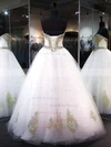 Ball Gown Sweetheart Tulle with Appliques Lace Floor-length Stunning Prom Dresses #UKM020103116