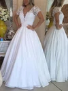 Princess V-neck Chiffon Floor-length Beading Prom Dresses #UKM020103257