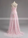 Perfect One Shoulder A-line Chiffon with Beading Pink Prom Dress #ZPUKM02014927