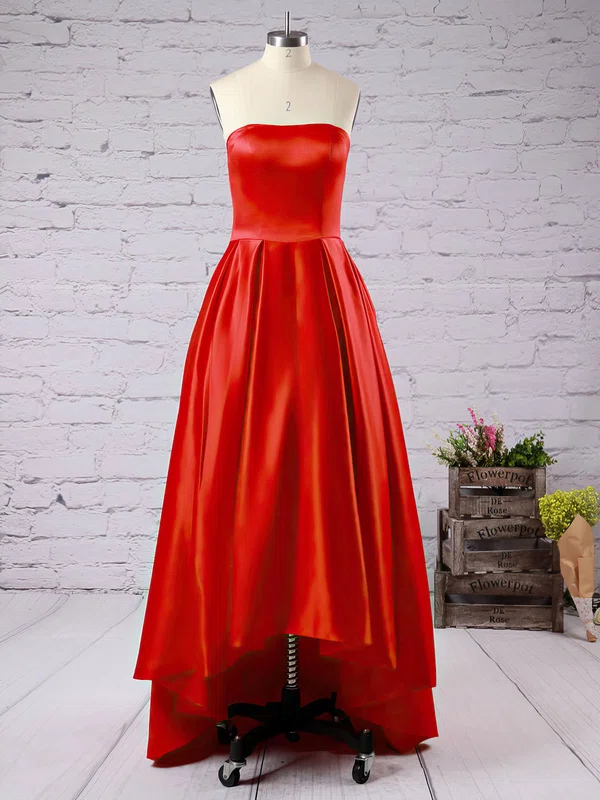 Ball Gown Sweetheart Asymmetrical Satin Pockets Prom Dresses #ZPUKM020101951