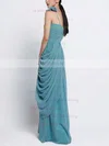 Affordable Floor-length Chiffon Flower(s) One Shoulder Bridesmaid Dress #UKM01012486