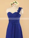 Promotion Royal Blue A-line Ruffles Chiffon One Shoulder Bridesmaid Dress #UKM01012492