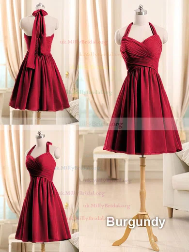 Short red store bridesmaid dresses