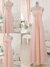 One Shoulder Floor-length Ruffles Chiffon Lace-up Best Bridesmaid Dresses #UKM01012515
