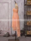 Asymmetrical Strapless Orange Chiffon Boutique High Low Bridesmaid Dress #UKM01012523