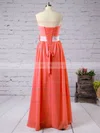 Popular Sheath/Column Sweetheart Chiffon Flower(s) Watermelon Bridesmaid Dress #UKM01012526