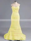 Spring Sweetheart Silk-like Satin Appliques Lace Sheath/Column Bridesmaid Dress #UKM01012786