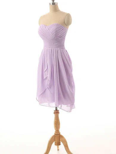 Online Sweetheart Lavender Ruffles Chiffon Short/Mini Bridesmaid Dress #UKM01012825