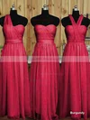Sweetheart Chiffon Floor-length Ruffles Pretty Pink Bridesmaid Dress #UKM01012890