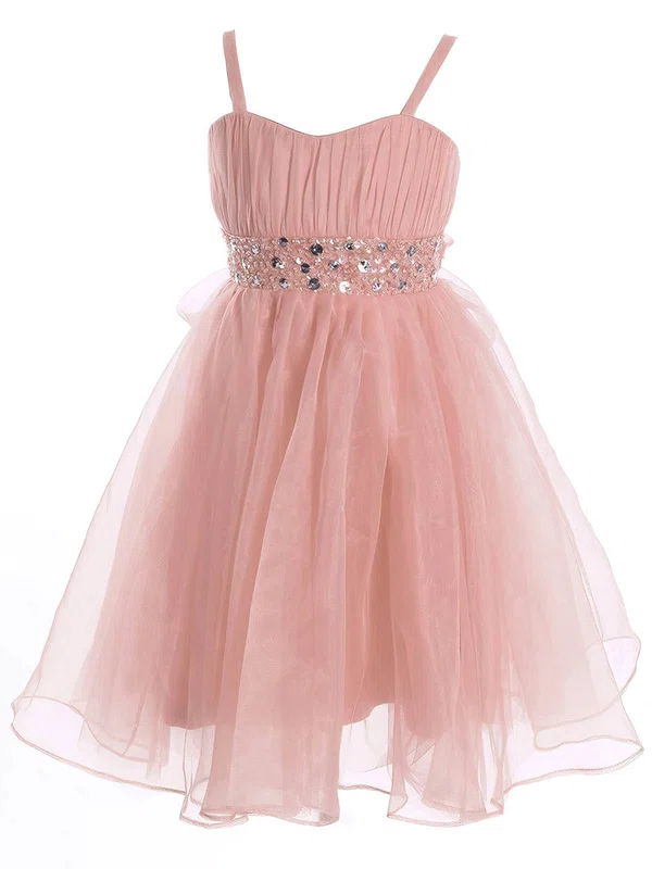 Best A-line Sweetheart Organza Sashes / Ribbons Ankle-length Flower Girl Dresses #UKM01031942