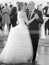 Princess Halter Tulle with Sashes / Ribbons Sweep Train Elegant Wedding Dresses #UKM00022786