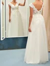 Ball Gown/Princess V-neck Tulle Floor-length Wedding Dresses With Appliques Lace #UKM00022734