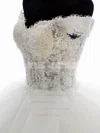 Off-the-shoulder Lace-up White Organza Appliques Lace Princess Wedding Dress #UKM00022493