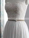 Wholesale Detachable White Chiffon with Lace Sheath/Column Wedding Dresses #UKM00022510
