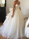 Ball Gown/Princess Sweetheart Tulle Sweep Train Wedding Dresses With Appliques Lace #UKM00022543