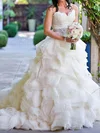 Ball Gown/Princess Sweetheart Organza Court Train Wedding Dresses With Tiered #UKM00022563