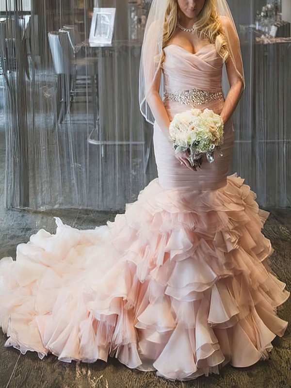 Trumpet/Mermaid Sweetheart Organza Court Train Wedding