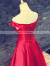A-line Off-the-shoulder Satin Floor-length Sashes / Ribbons Prom Dresses #UKM020102879