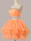 Ball Gown Sweetheart Organza Short/Mini Beading Prom Dresses #UKM02051735