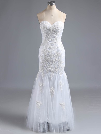 Trumpet/Mermaid Sweetheart Tulle Floor-length Appliques Lace #ZPUKM020101901