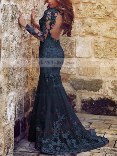 Long sleeve black prom hotsell dress lace