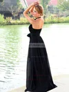 A-line Halter Chiffon Floor-length Lace Prom Dresses #UKM020102836