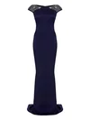 Sheath/Column Scoop Neck Silk-like Satin Beading Sweep Train Cap Straps Modest Prom Dresses #UKM020103619
