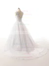 Ball Gown V-neck Organza with Beading Court Train Inexpensive Wedding Dresses #UKM00022815