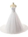 Ball Gown Sweetheart Tulle Sweep Train Wedding Dresses With Sequins #UKM00022816