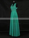 Chiffon V-neck A-line Floor-length with Ruffles Bridesmaid Dresses #UKM01013124