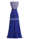 Chiffon Tulle Scoop Neck A-line Floor-length with Beading Bridesmaid Dresses #UKM01013405