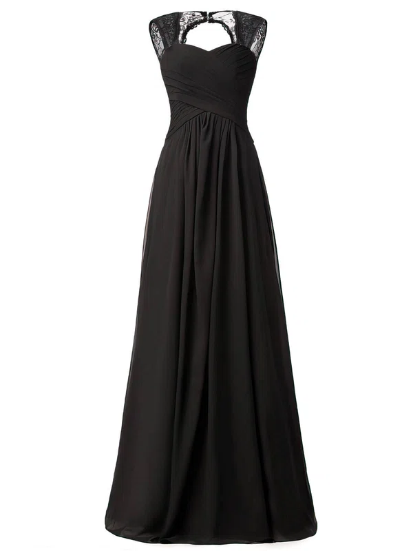 Lace Chiffon Sweetheart A-line Floor-length with Ruffles Bridesmaid Dresses #UKM01013427