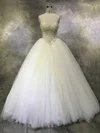 Ball Gown Sweetheart Tulle Floor-length Wedding Dresses With Pearl Detailing #UKM00022933