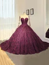 Tulle Lace Scoop Neck Ball Gown Chapel Train with Appliques Lace Wedding Dresses #UKM00022994