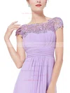 Lace Chiffon Scoop Neck A-line Floor-length with Pleats Bridesmaid Dresses #UKM01013436