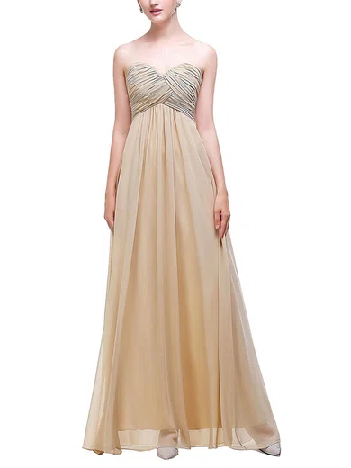 Chiffon Sweetheart Empire Floor-length with Ruffles Bridesmaid Dresses #UKM01013452