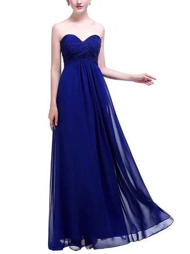 Chiffon Sweetheart Empire Floor-length with Ruffles Bridesmaid Dresses #UKM01013457