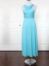 Jersey V-neck A-line Ankle-length with Ruffles Bridesmaid Dresses #UKM01013136