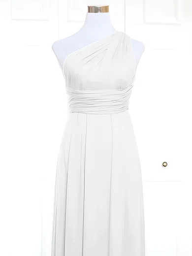 Jersey One Shoulder A-line Short/Mini with Ruffles Bridesmaid Dresses #UKM01013157