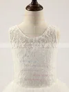 A-line Scoop Neck Lace Tulle Floor-length Ruffles Flower Girl Dresses #UKM01031812